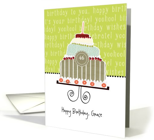 Happy birthday, Grace, customizable birthday card, cake, card (947544)