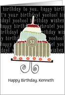 Happy birthday, Kenneth, customizable birthday card (name & age) card