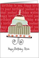 Happy birthday, Olivia, customizable birthday card (name & age) card