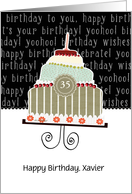 Happy birthday, Xavier, customizable birthday card (name & age) card