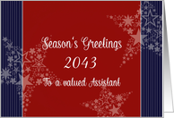 To a valued Assistant, Season’s Greetings, Customize Year, Patriotic card