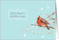 Merry Christmas in Dutch, red cardinal bird, watercolor card