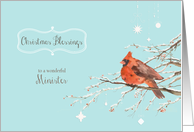 Christmas blessings to my minister, christian card, Luke 2:10 card