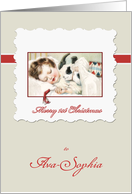 Merry first Christmas, customizable Baby’s first Christmas card, card
