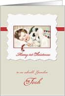 Customizable card, Merry first Christmas to my grandson card