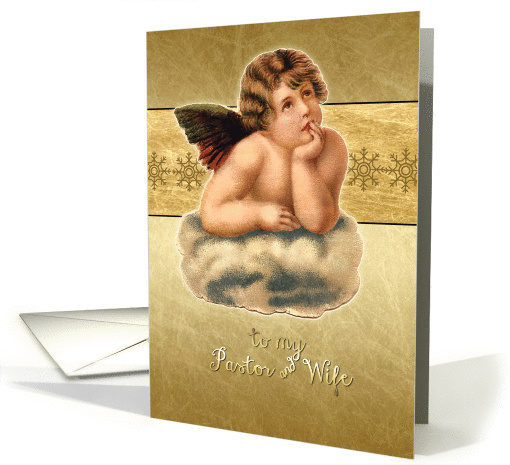 to my Pastor & Wife, Christian Christmas card, cherub,... (972557)