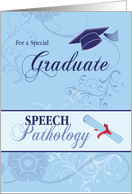 Speech Pathology Graduation Congratulations Blue Swirls card