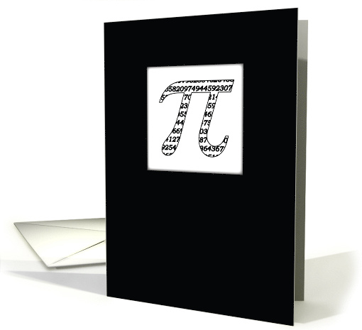 Happy Pi Day Black and White card (1007961)