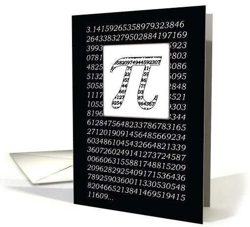 Happy Pi Day Black and White with 314 card (1007967)
