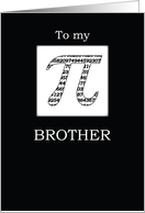 Pi Day to Brother Black and White Pi with 3 14 card