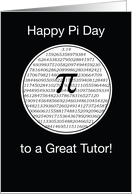 Pi Day to Tutor Black and White 3 14 Circle card