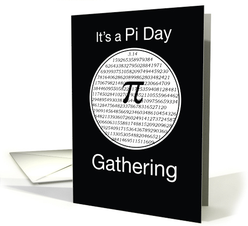 Pi Day Invitation Gathering Celebration Black and White 3... (1011047)