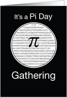 Pi Day Invitation Gathering Celebration Black and White 3 14 Circle card