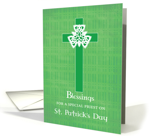 Priest St Patricks Day Cross on Green card (1043033)