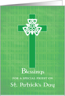 Priest St Patricks Day Cross on Green card