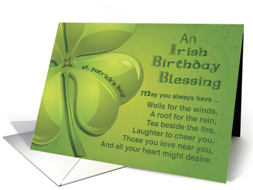 Irish Birthday Blessing on St Patricks Day card (1043055)