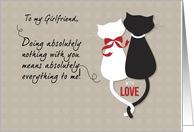 Girlfriend Valentines Day Love Cats card