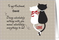 Husband Anniversary Personalize Love Cats Custom with Name card