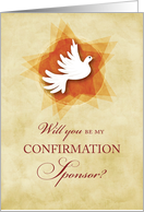 Will You Be My Confirmation Sponsor Dove Invitation Request card