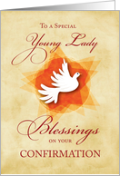 Girl, Lady Confirmation Congratulations and Blessings Dove card