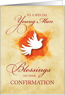 Boy Young Man Confirmation Congratulations and Blessings Dove card