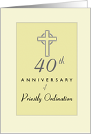 Priest 40th Anniversary of Ordination Yellow with Cross card
