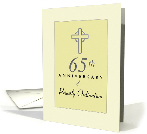 Priest 65th Anniversary of Ordination Yellow with Cross card (1086380)