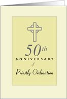 Priest 50th Anniversary of Ordination Yellow with Cross card