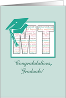 Massage Therapy Graduation Congratulations MT with Cap card