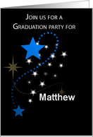 Custom Name Boy Graduation Party Invitation Star Matthew card