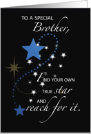 Brother Graduation Star Congratulations Blue and Black card