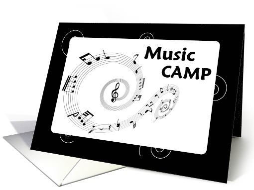 Music Camp Black and White Music Notes Thinking of You card (1135808)