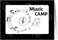 Music Camp Black and White Music Notes Thinking of You card