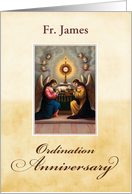 Personalize Name Ordination Anniversary Angels at Altar card