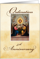 5th Ordination Anniversary Angels at Altar card