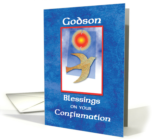 Godson Confirmation Dove on Blue card (1161622)