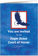 Invitation Eagle Scout Court of Honor Ceremony Eagle on Blue card