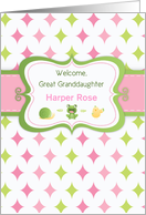 Great Granddaughter Custom Name New Baby Welcome with Animals card
