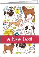 Congratulations on New Dog Cute Drawings of Mixed Breeds card