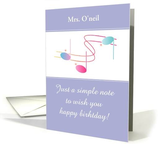 Custom Name Orchestra Conductor Birthday Notes card (1244450)