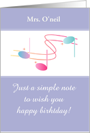Custom Name Orchestra Conductor Birthday Notes card