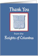 Knights of Columbus Thank You for Donation card