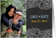Custom Photo Save the Date Wedding Black and White card