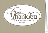 School Auction Support Thank you Script on Tan Background card