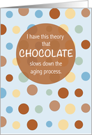 Birthday Aging Chocolate Humor with Polka Dots card