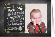 Photo Christmas Card Chalkboard Look Hark the Herald Christian card