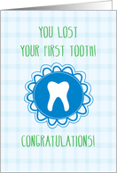 Congratulations on Losing First Tooth Blue card