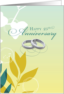 25th Wedding Anniversary Religious Rings on Green card