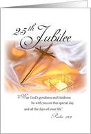 25th Jubilee Religious Life Nun Cross Candle card