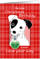 Birthday on Christmas Jack Russell Terrier card